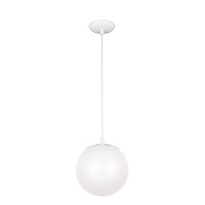 🩵Sea Gull Lighting 6018-15 Leo - Hanging Globe One-Light Pendant, White Finish